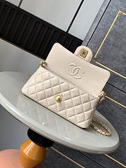 Chanel Mini Flap Bag with Top Handle Lambskin Beige - 20x14x5.5cm - 3