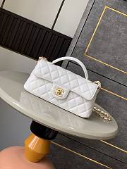 Chanel Mini Flap Bag with Top Handle Lambskin White - 20x14x5.5cm - 1