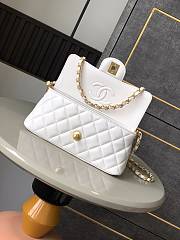 Chanel Mini Flap Bag with Top Handle Lambskin White - 20x14x5.5cm - 5