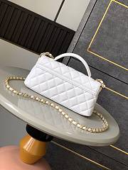 Chanel Mini Flap Bag with Top Handle Lambskin White - 20x14x5.5cm - 4