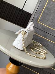 Chanel Mini Flap Bag with Top Handle Lambskin White - 20x14x5.5cm - 2