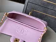 Chanel Mini Flap Bag with Top Handle Lambskin Pink - 20x14x5.5cm - 6