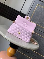 Chanel Mini Flap Bag with Top Handle Lambskin Pink - 20x14x5.5cm - 2