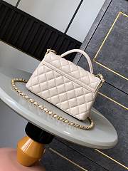 Chanel Small Flap Bag With Top Handle Lambskin Beige - 22x11.5x6cm - 3