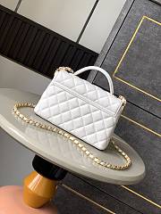 Chanel Small Flap Bag With Top Handle Lambskin White - 22x11.5x6cm - 2