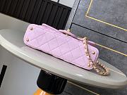 Chanel Small Flap Bag With Top Handle Lambskin Pink - 22x11.5x6cm - 6