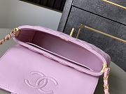 Chanel Small Flap Bag With Top Handle Lambskin Pink - 22x11.5x6cm - 5