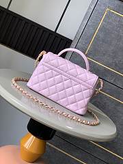 Chanel Small Flap Bag With Top Handle Lambskin Pink - 22x11.5x6cm - 3