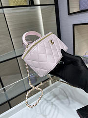 Chanel Classic Top Handle Vanity Case with Chain Quilted Lambskin Small Light Pink - 17x9.5x8cm - 6