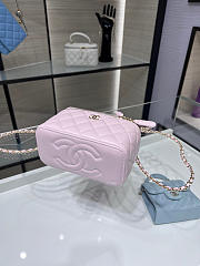 Chanel Classic Top Handle Vanity Case with Chain Quilted Lambskin Small Light Pink - 17x9.5x8cm - 5