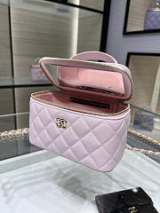 Chanel Classic Top Handle Vanity Case with Chain Quilted Lambskin Small Light Pink - 17x9.5x8cm - 4