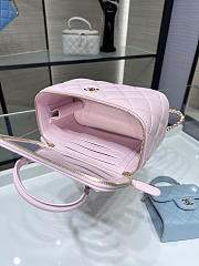 Chanel Classic Top Handle Vanity Case with Chain Quilted Lambskin Small Light Pink - 17x9.5x8cm - 2