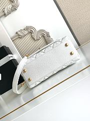 Chanel Mini Flap Bag with Top Handle Grained Calfskin Gold Tone Metal White - 19x13x9cm - 3