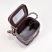 Chanel Small Vanity With Chain Lambskin Diamante Gold Metal Burgundy - 11x8.5x7cm - 2