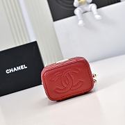 Chanel Small Vanity With Chain Lambskin Diamante Gold Metal Red - 11x8.5x7cm - 5