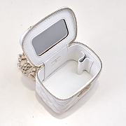 Chanel Small Vanity With Chain Lambskin Diamante Gold Metal White - 11x8.5x7cm - 6