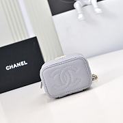 Chanel Small Vanity With Chain Lambskin Diamante Gold Metal Gray - 11x8.5x7cm - 6