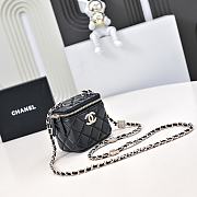 Chanel Small Vanity With Chain Lambskin Diamante Gold Metal Black - 11x8.5x7cm - 4