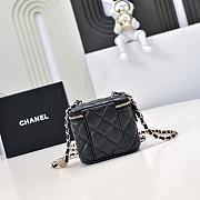 Chanel Small Vanity With Chain Lambskin Diamante Gold Metal Black - 11x8.5x7cm - 5