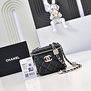 Chanel Small Vanity With Chain Lambskin Diamante Gold Metal Black - 11x8.5x7cm - 2