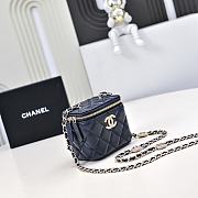 Chanel Small Vanity With Chain Lambskin Diamante Gold Metal Navy Blue - 11x8.5x7cm - 4