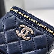 Chanel Small Vanity With Chain Lambskin Diamante Gold Metal Navy Blue - 11x8.5x7cm - 2