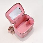 Chanel Small Vanity With Chain Lambskin Diamante Gold Metal Pink - 11x8.5x7cm - 2