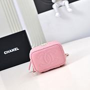 Chanel Small Vanity With Chain Lambskin Diamante Gold Metal Pink - 11x8.5x7cm - 6