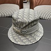 Dior Oblique Small Brim Bucket Hat White and Gray Embroidery - 6