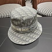 Dior Oblique Small Brim Bucket Hat White and Gray Embroidery - 3