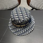 Dior Oblique Small Brim Bucket Hat White and Blue Embroidery - 5