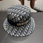 Dior Oblique Small Brim Bucket Hat White and Blue Embroidery - 6