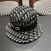 Dior Oblique Small Brim Bucket Hat White and Black Embroidery - 2