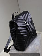 YSL Y Quilted Leather Loulou Backpack Black - 33×26×13cm - 6