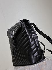 YSL Y Quilted Leather Loulou Backpack Black - 33×26×13cm - 5