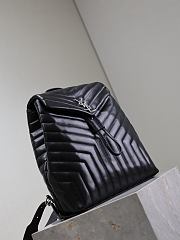 YSL Y Quilted Leather Loulou Backpack Black - 33×26×13cm - 4
