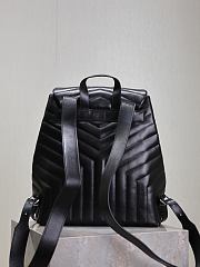 YSL Y Quilted Leather Loulou Backpack Black - 33×26×13cm - 3