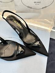 Prada Black Mesh Fabric Slingback Pumps 75mm - 4