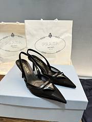 Prada Black Mesh Fabric Slingback Pumps 75mm - 2
