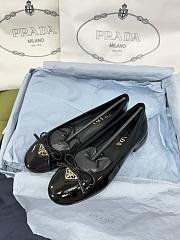 Prada Black Naplak Patent Leather Ballerinas  - 5