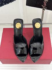 YSL Romy Mules In Patent Leather Black 9cm - 1