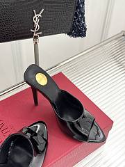 YSL Romy Mules In Patent Leather Black 9cm - 2