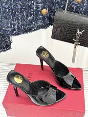 YSL Romy Mules In Patent Leather Black 9cm - 4