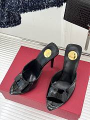 YSL Romy Mules In Patent Leather Black 9cm - 6