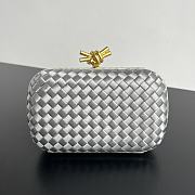 BV Pochette Knot Clutch Silk Silver - 20x12x5.5cm - 1