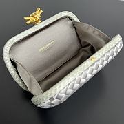 BV Pochette Knot Clutch Silk Silver - 20x12x5.5cm - 4
