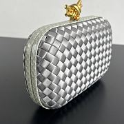 BV Pochette Knot Clutch Silk Silver - 20x12x5.5cm - 2
