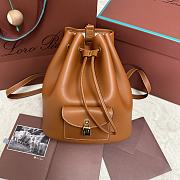 Loro Piana Extra Drawstring Backpack L27 Cognac - 25x27x14cm - 4