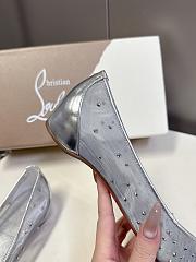 Christian Louboutin Marlougiela Strass Ballerinas Strass Mesh And Patent Calf Leather Silver - 2