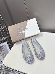 Christian Louboutin Marlougiela Strass Ballerinas Strass Mesh And Patent Calf Leather Silver - 4
